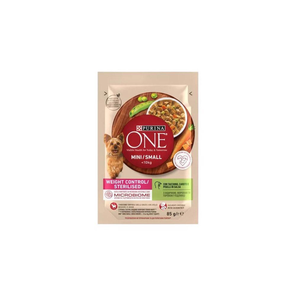 bocconi-purina-one-mini-pollo-carote-fagioli-in-salsa-controllo-del-peso-85-gr